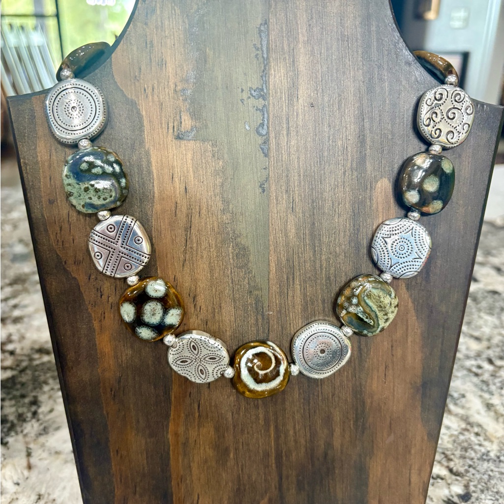 Brighton Artistic Green And Brown Necklace. Fast Shipping.